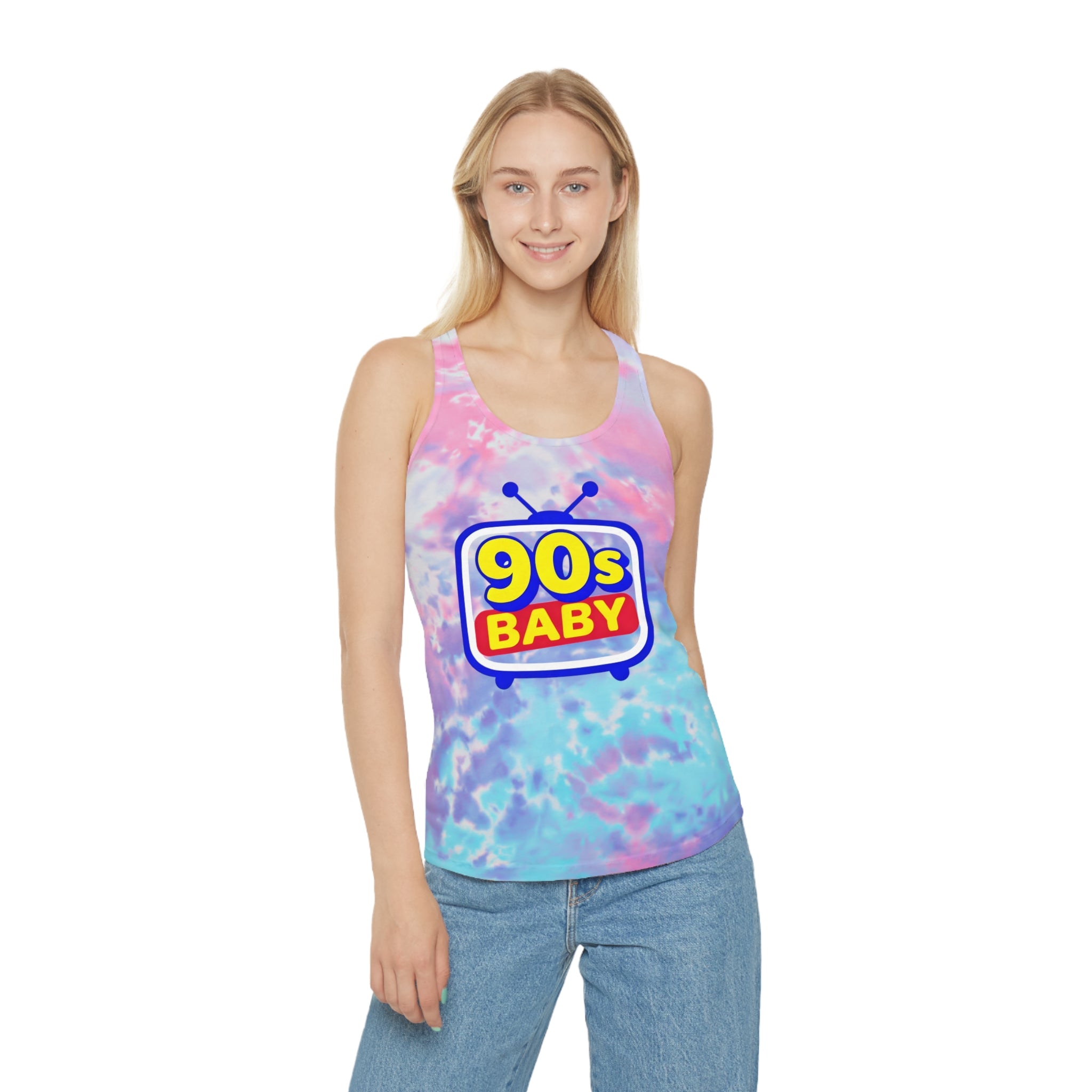 90s Baby Tie Dye Racerback Tank