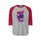 Damaged Graphic Raglan Three-Quarter Sleeve Tee