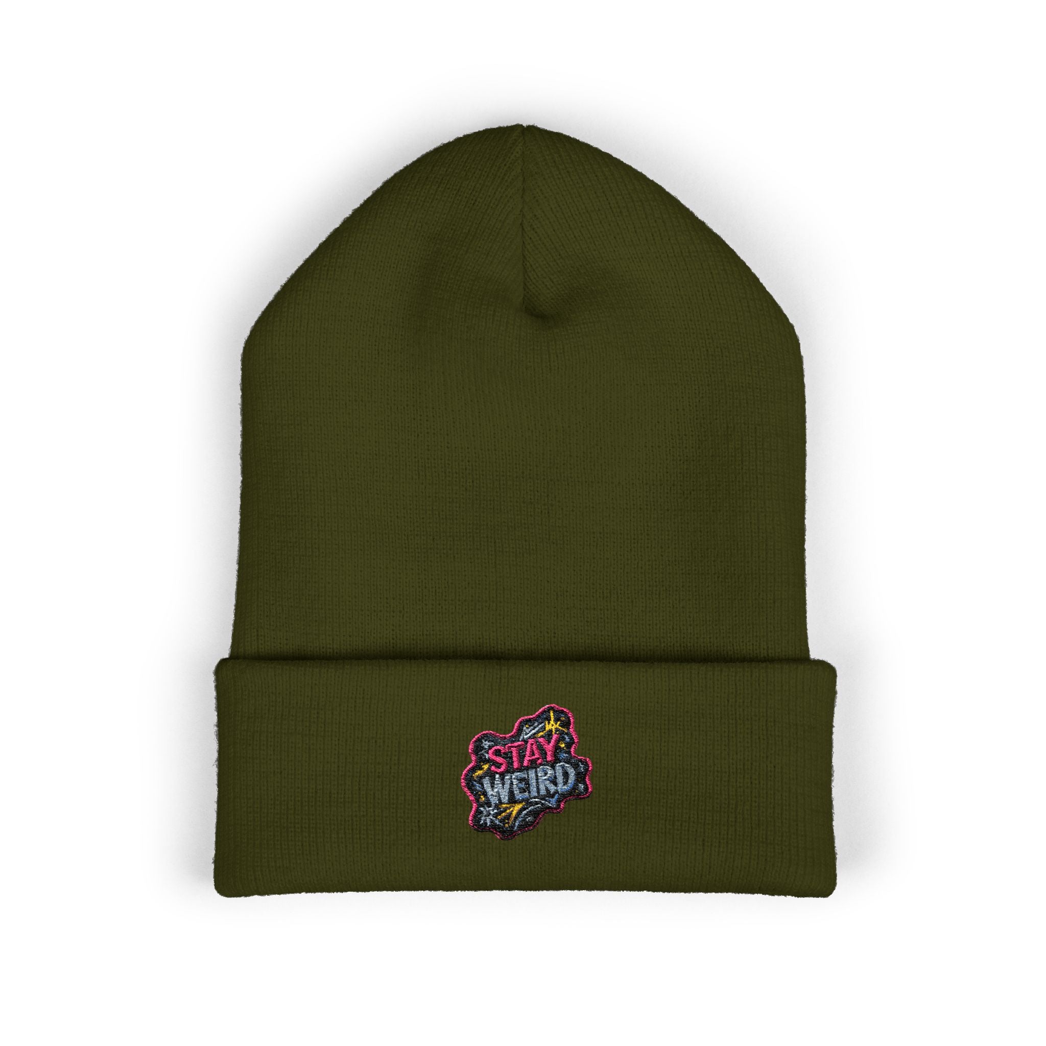 Embroidered Stay Weird Beanie