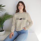 Black Cat Heartbeat Crewneck Sweatshirt