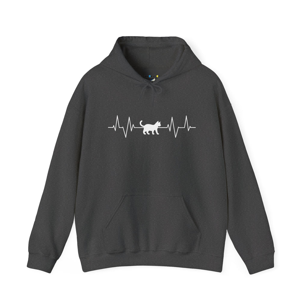 White Cat Heartbeat Hoodie