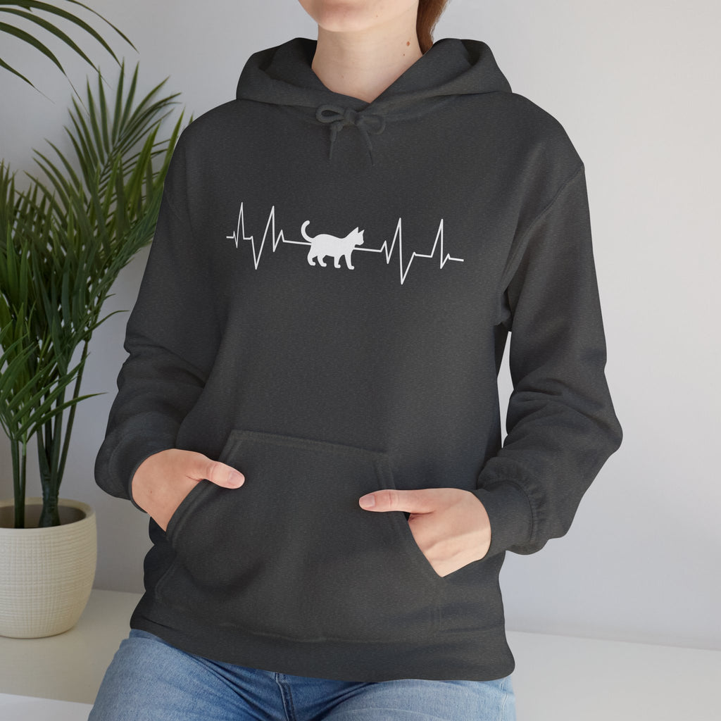 White Cat Heartbeat Hoodie