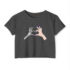 Skeleton Hand Heart Cropped Tee