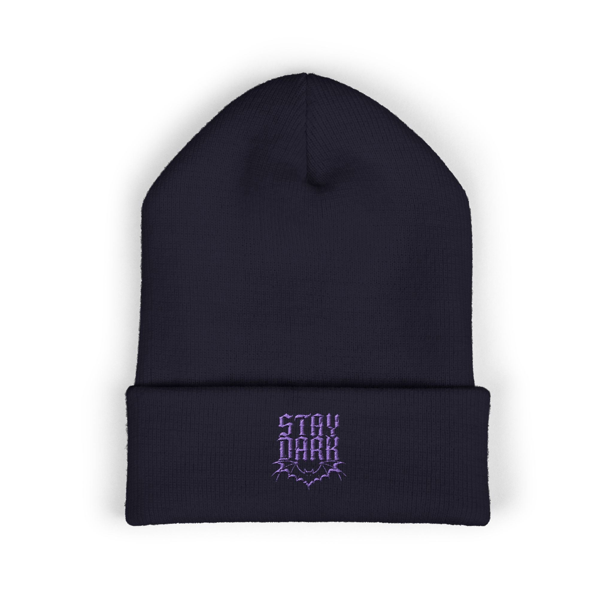 "Stay Dark" Embroidered Cuffed Beanie