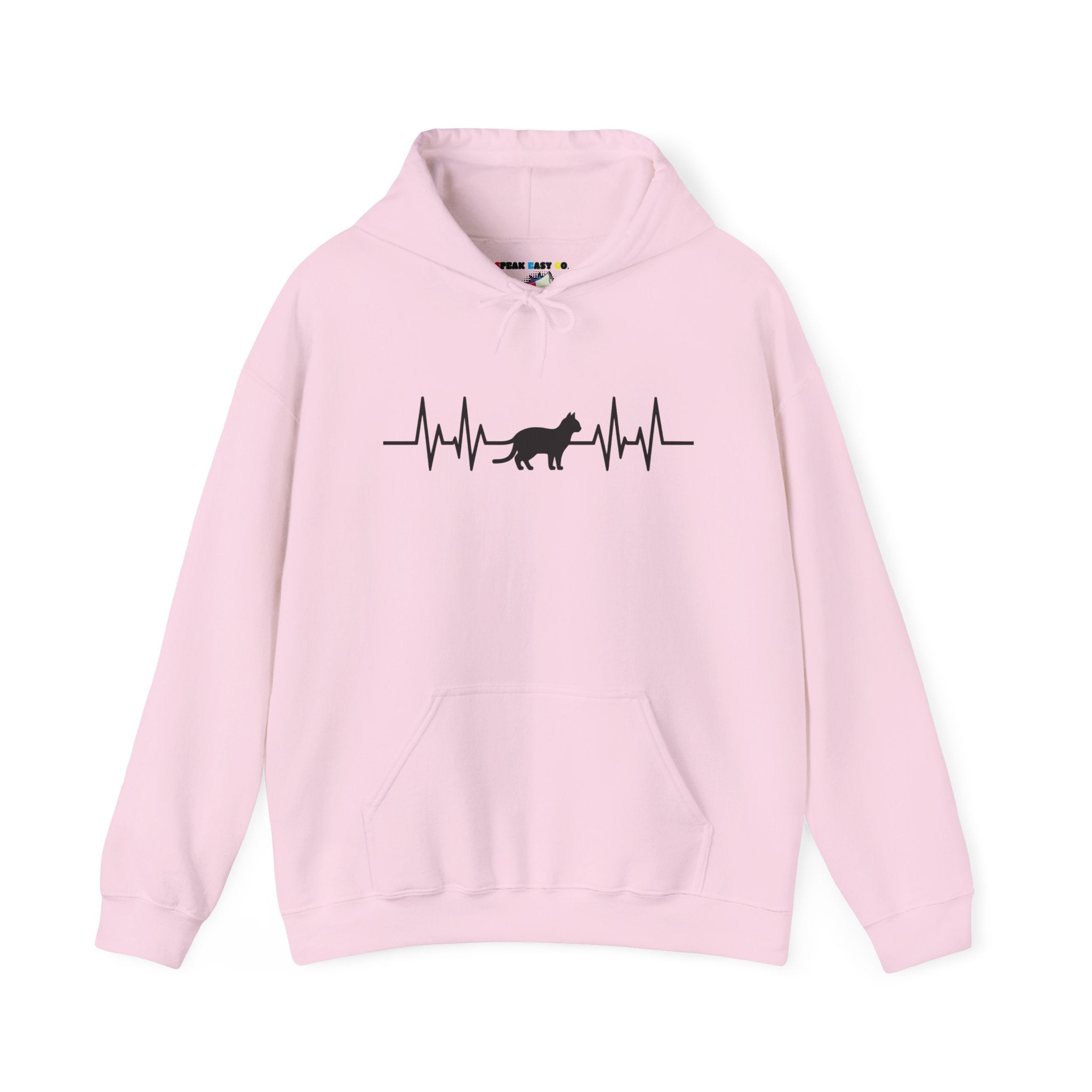 Black Cat Heartbeat Hoodie