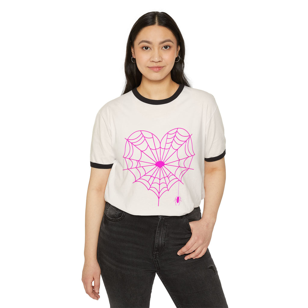 Spiderweb Heart Ringer Tee