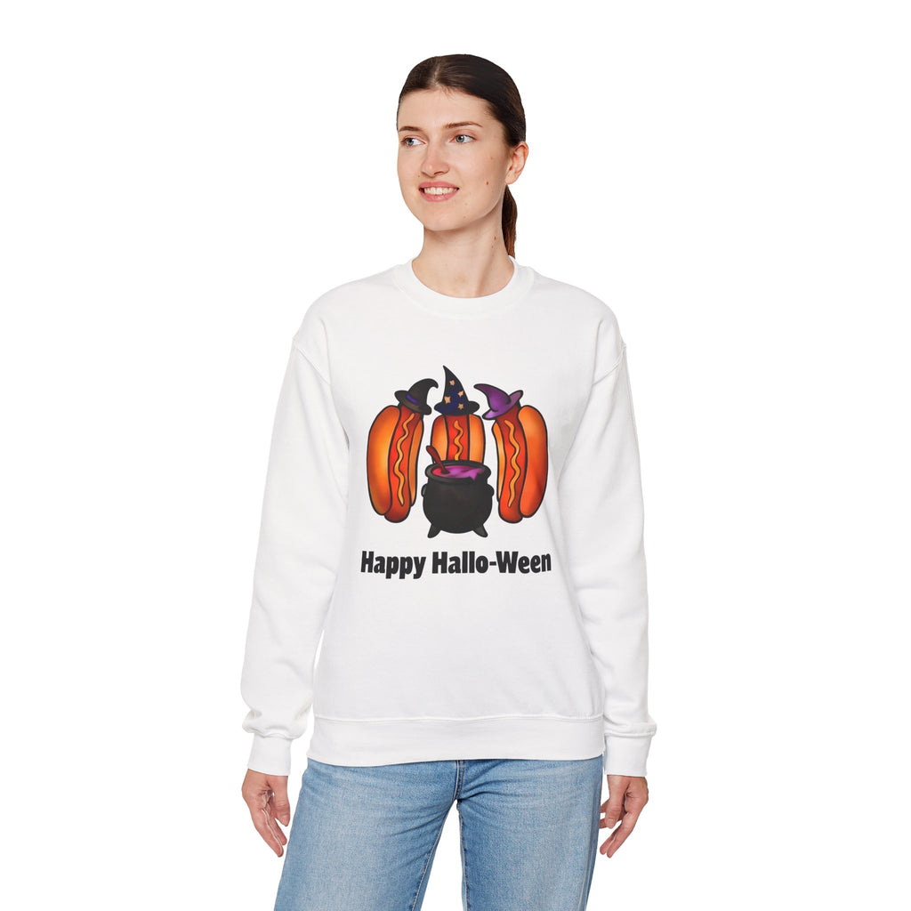 "Happy Hallo-Ween" Hotdog Witches Crewneck Sweatshirt