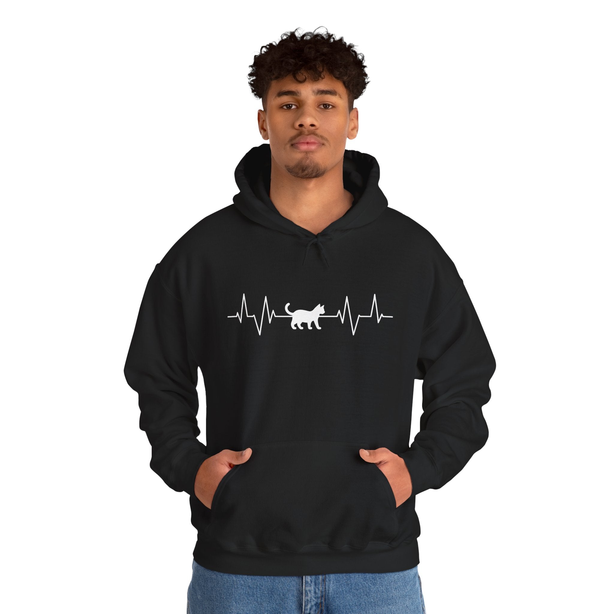White Cat Heartbeat Hoodie