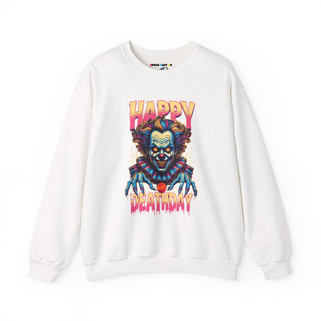 "Happy Deathday" Clown Crewneck Sweatshirt