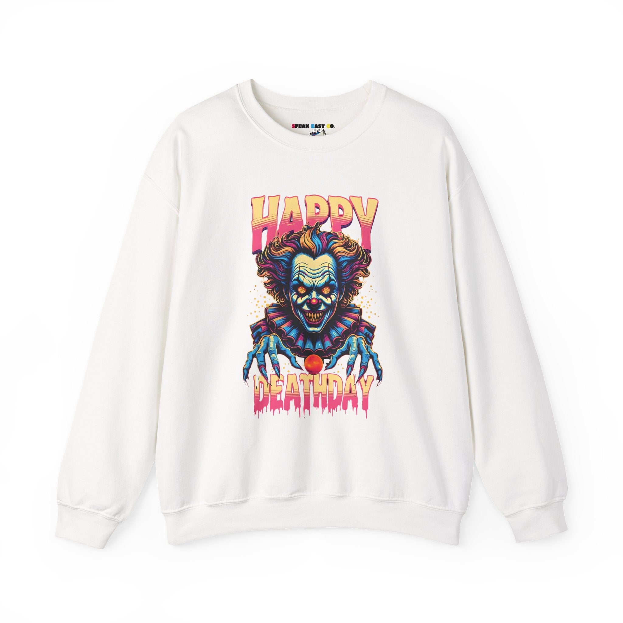 "Happy Deathday" Clown Crewneck Sweatshirt