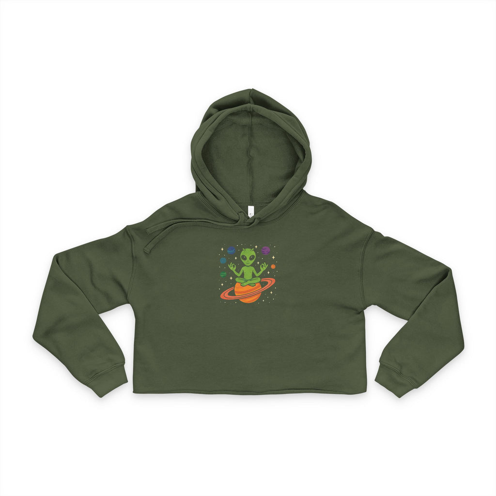 Galactic Alien Cropped Hoodie