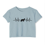 Black Cat Heartbeat Cropped Tee
